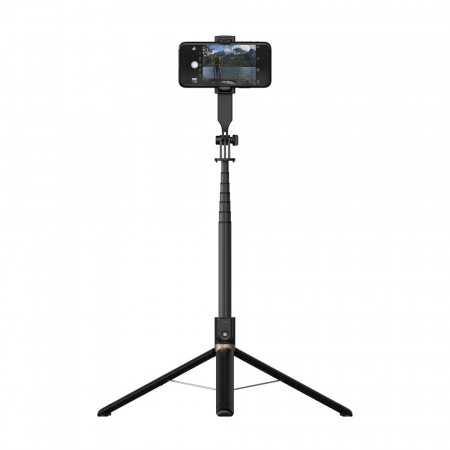 Selfie Stick - with detachable Albastrutooth remote control and tripod - P100 Negru