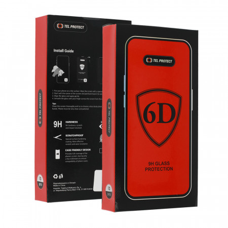 Sticla Full GLue 6D Tempered pentru IPHONE 12 MINI Negru - 10 PACK