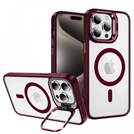 Tel Protect Kickstand Magsafe Case for Iphone 13 burgundy
