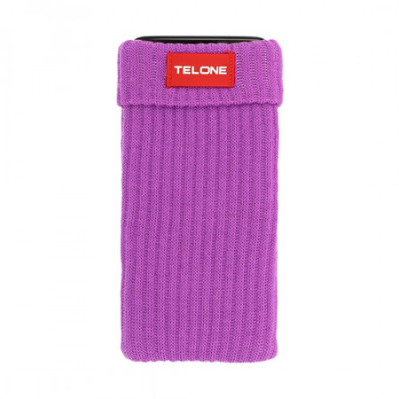 TelOne mobile phone sock with neck strap, plum