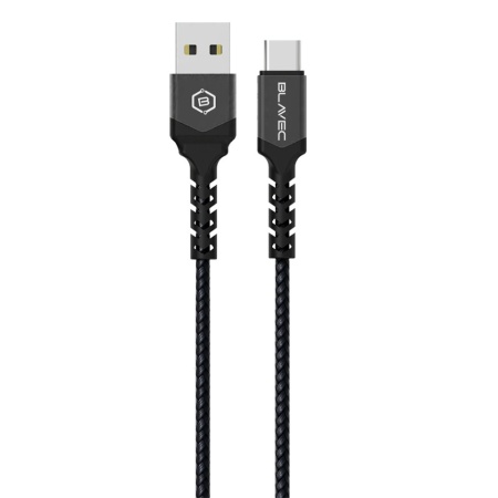 Blavec Cablu impletit USB to Type C - 3A, 1 metru, negru, KABAV1719
