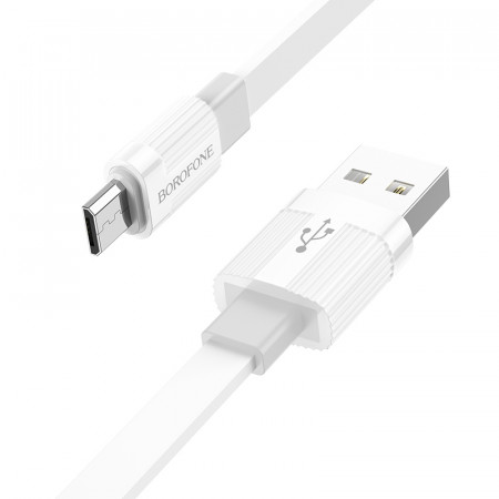 Cablu Borofone BX89 Union - USB to Micro USB - 2,4A 1 metre white-grey