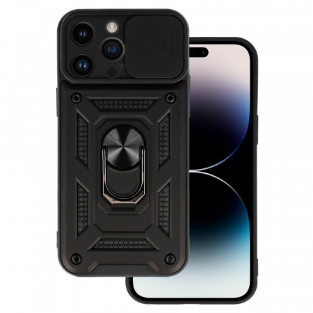 Carcasa Slide Camera Armor pentru Iphone 15 Pro Negru