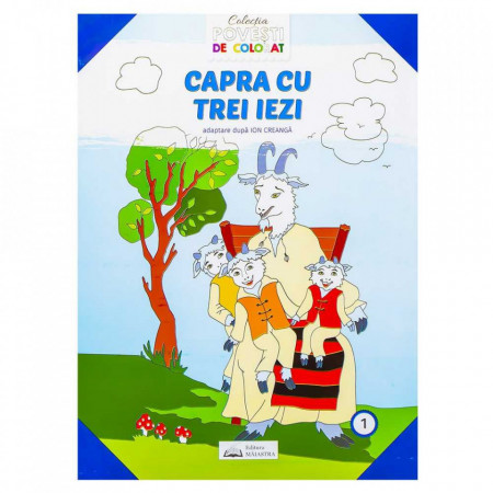 Carte de colorat B5, 16 pagini, Capra cu trei iezi