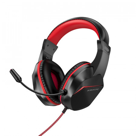 Casti Borofone BO104 Phantom gaming with microphone Negru-red