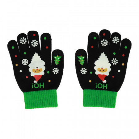 Gloves for touch screens for children SANTA CLAUS BLACK