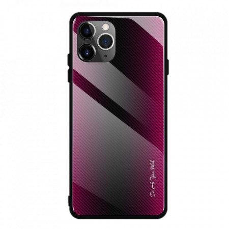 Husa iPhone 11 PRO MAX - Husa Pro Shield Sticla Rosu cu Efect Gradient