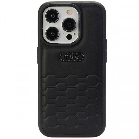 Husa Originala AUDI hardCarcasa GT Synthetic Leather AU-TPUPCIP15PM-GT/D2-BK pentru Iphone 15 Pro Max Negru