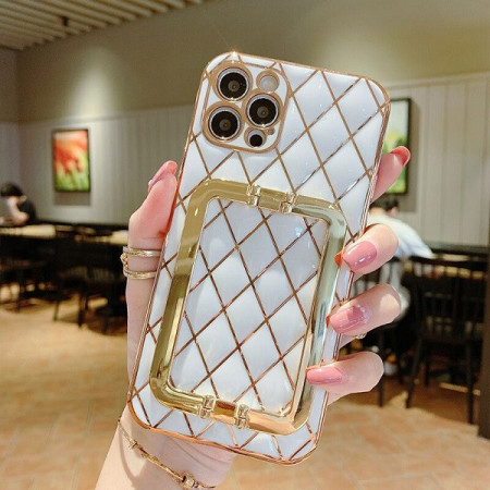 Husa pentru Apple iPhone 12, cu protectie ridicata, Fashion, tip geantuta, silicon, alb IP12-003