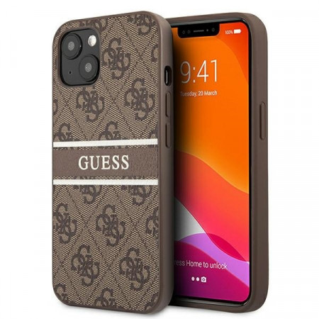Husa pentru IPHONE 13 MINI, GUESS 4G STRIPE, maro