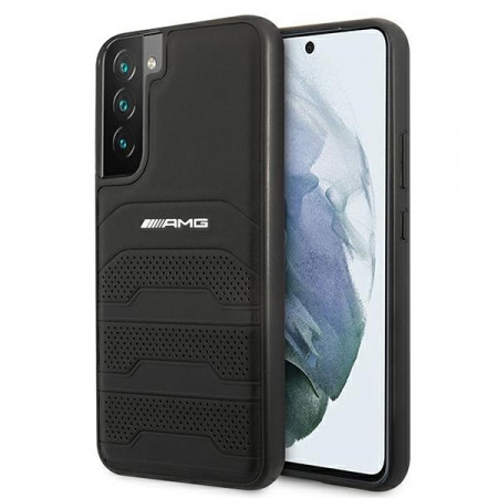 Original AMG Case Leather Debossed Lines AMHCS22MGSEBK for Samsung Galaxy S22 Plus Black