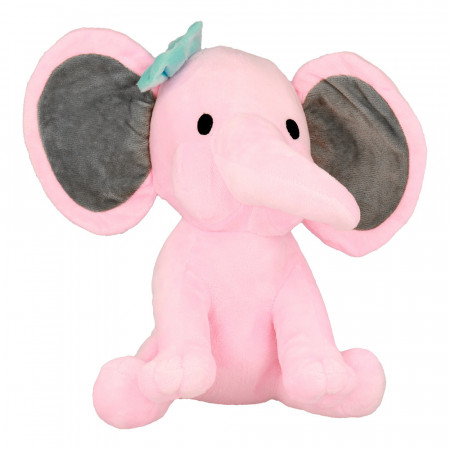 Plush elephant with bow pink