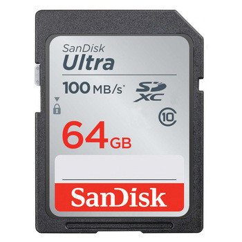 SANDISK ULTRA SDXC Memory SD Card - 64GB 100MB/s Class 10
