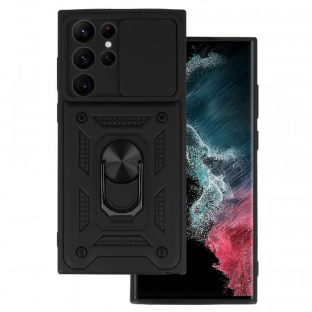 Slide Camera Armor Husa pentru Samsung Galaxy S22 Ultra Black