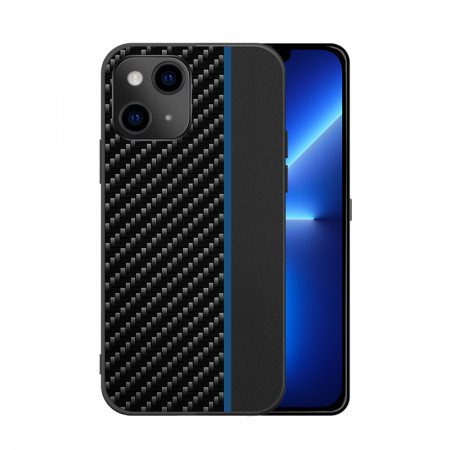 Tel Protect CARBON Case for Xiaomi Redmi Note 10/Note 10S Black with blue stripe