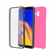 Husa Samsung Galaxy A5 (2018) - 360 Fully cu Spate din Policarbonat si Folie din Silicon - Roz