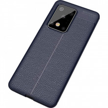 Husa Samsung Galaxy S20 PLUS Bleumarin din TPU cu Design de Tip Piele