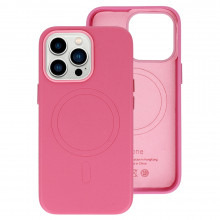 MagSafe Leather Husa Iphone 15 Pro Pink