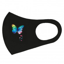 Reusable protective face mask - Butterfly negru