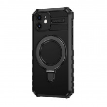 Tel Protect Armor Magsafe Metal Ring Case for Iphone 12 black