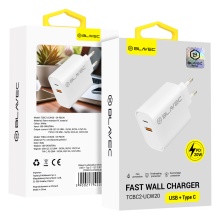 Blavec Wall charger BC2 - USB + Type C - QC 3.0 PD 20W (TCBC2-UCW20) white