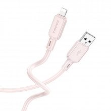 Cablu Borofone BX94 Crystal color - USB to Lightning - 2,4A 1 metre light Roz
