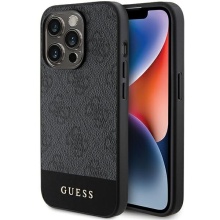 Original Case GUESS hardcase 4G Stripe Collection GUHCP15LG4GLGR for Iphone 15 Pro grey