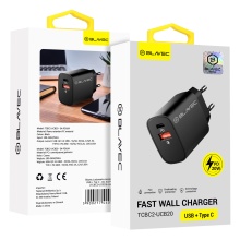 Blavec Wall charger BC2 - USB + Type C - QC 3.0 PD 20W (TCBC2-UCB20) black