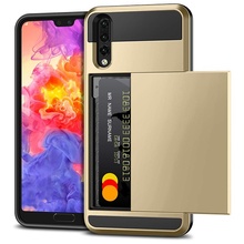 Husa Huawei P20 Auriu Antisoc Cu Buzunar Pentru Card