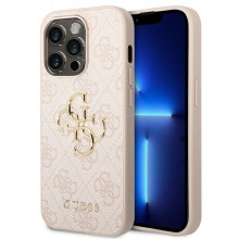 Husa Originala GUESS 4G Big Metal Logo GUHCP14L4GMGPI pentru Iphone 14 Pro Roz