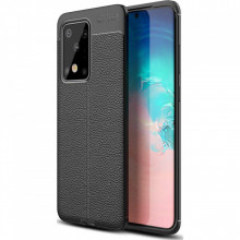 Husa Samsung Galaxy S20 ULTRA - Husa Rosie din TPU cu Design de Tip Piele