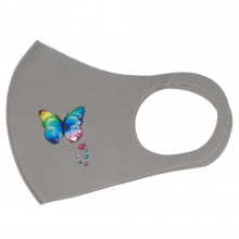 Reusable protective face mask - Butterfly gri