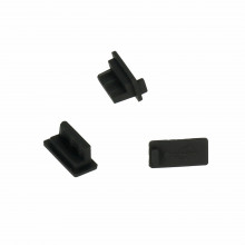 Silicone dust plug USB Negru - 10 pieces