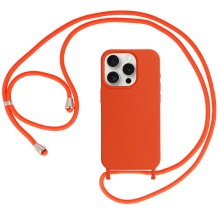 Strap Silicone Case for Iphone 15 Pro design 1 orange