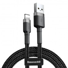 Cablu pentru incarcare si transfer de date Baseus Cafule USB/Lighting 3m Negru/Gri, PMCALKLF-RG1