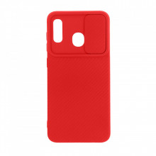 Husa Samsung Galaxy A30 - Silicon Antisoc cu Protectie Glisanta Pentru Camera - Rosu
