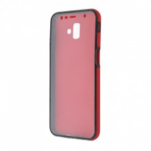 Husa Samsung Galaxy A5 (2018) - 360 Fully cu Spate din Policarbonat si Folie din Silicon - Rosu