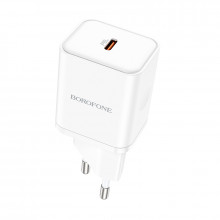 Incarcator Priza Borofone BN6 Field - Type C - QC 3.0 PD 20W white