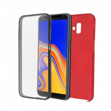 Husa Samsung Galaxy A5 (2018) - 360 Fully cu Spate din Policarbonat si Folie din Silicon - Rosu