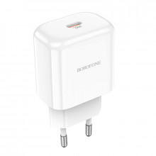 Incarcator Priza Borofone BN3 Premium - Type C - QC 3.0 PD 2.0 20W white
