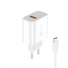 Foneng Wall charger EU46 - USB - 18W 3A with USB to Type C cable white
