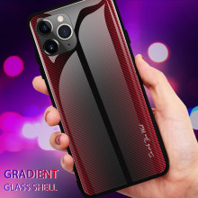 Husa iPhone 11 PRO MAX - Husa Pro Shield Glass Rosu cu Efect Gradient