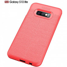 Husa Samsung Galaxy S10e - Husa Rosie din TPU cu Design de Tip Piele