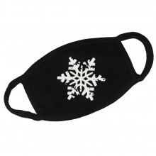 Reusable protective face mask - negru Snowflake