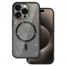 Husa Glitter Magsafe pentru Iphone 13 black clear