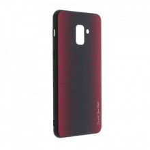 Husa pentru Samsung Galaxy A8 PLUS - Husa Pro Shield Glass Rosu cu Efect Gradient