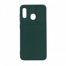 Husa Samsung Galaxy A30 - Silicon Antisoc cu Protectie Glisanta Pentru Camera - Verde