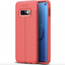 Husa Samsung Galaxy S10e - Husa Rosie din TPU cu Design de Tip Piele