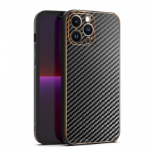 TEL PROTECT Leather Carbon Carcasa pentru Xiaomi Rosumi Note 11 5G/Poco M4 Pro 5G Negru