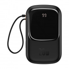 Baseus Power Bank 20000mAh Qpow Pro - USB + Type C - PD 20W with Lightning Cablu (PPQD060201) Negru